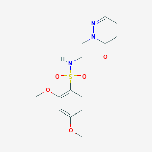 molecular formula C14H17N3O5S B2739159 2,4-dimethoxy-N-(2-(6-oxopyridazin-1(6H)-yl)ethyl)benzenesulfonamide CAS No. 1021219-12-4