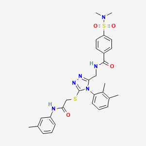 molecular formula C29H32N6O4S2 B2739162 N-[[4-(2,3-dimethylphenyl)-5-[2-(3-methylanilino)-2-oxoethyl]sulfanyl-1,2,4-triazol-3-yl]methyl]-4-(dimethylsulfamoyl)benzamide CAS No. 394229-54-0