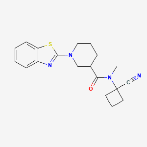 molecular formula C19H22N4OS B2739163 1-(1,3-benzothiazol-2-yl)-N-(1-cyanocyclobutyl)-N-methylpiperidine-3-carboxamide CAS No. 1797608-30-0