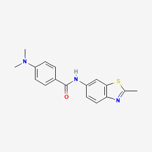 molecular formula C17H17N3OS B2739166 4-(dimethylamino)-N-(2-methyl-1,3-benzothiazol-6-yl)benzamide CAS No. 392249-40-0