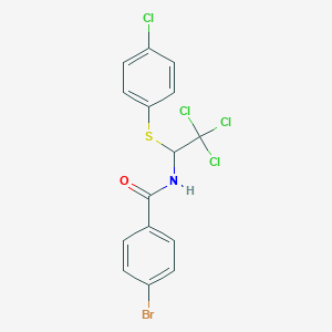 molecular formula C15H10BrCl4NOS B273917 4-Bromo-N-[2,2,2-trichloro-1-(4-chloro-phenylsulfanyl)-ethyl]-benzamide 