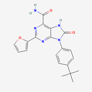 molecular formula C20H19N5O3 B2739174 9-(4-tert-butylphenyl)-2-(furan-2-yl)-8-oxo-8,9-dihydro-7H-purine-6-carboxamide CAS No. 898442-38-1