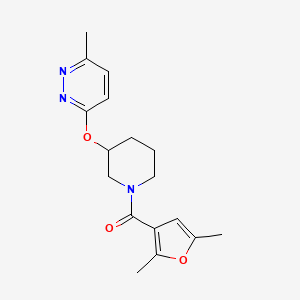 molecular formula C17H21N3O3 B2739176 (2,5-Dimethylfuran-3-yl)(3-((6-methylpyridazin-3-yl)oxy)piperidin-1-yl)methanone CAS No. 2034250-60-5