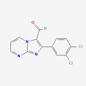 molecular formula C13H7Cl2N3O B2739181 2-(3,4-Dichlorophenyl)imidazo[1,2-a]pyrimidine-3-carbaldehyde CAS No. 891764-37-7