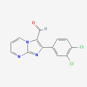 molecular formula C13H7Cl2N3O B2739181 2-(3,4-Dichlorophenyl)-imidazo[1,2-a]pyrimidine-3-carboxaldehyde CAS No. 891764-37-7