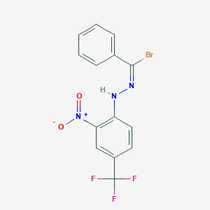 N-[2-nitro-4-(trifluoromethyl)phenyl]benzenecarbohydrazonoyl bromide