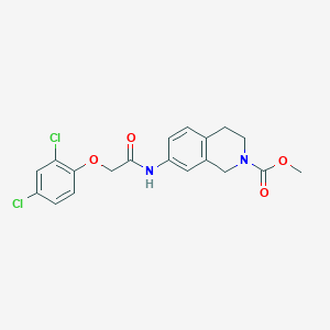 molecular formula C19H18Cl2N2O4 B2739201 甲基 7-(2-(2,4-二氯苯氧基)乙酰氨基)-3,4-二氢异喹啉-2(1H)-羧酸酯 CAS No. 1448129-05-2
