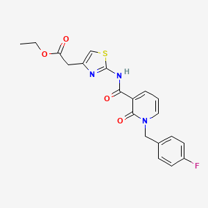 Ethyl 2-(2-(1-(4-fluorobenzyl)-2-oxo-1,2-dihydropyridine-3-carboxamido)thiazol-4-yl)acetate
