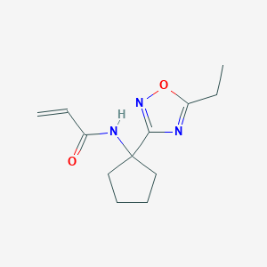 molecular formula C12H17N3O2 B2739208 N-[1-(5-Ethyl-1,2,4-oxadiazol-3-yl)cyclopentyl]prop-2-enamide CAS No. 2191871-60-8