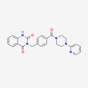 molecular formula C25H23N5O3 B2739209 3-[[4-(4-pyridin-2-ylpiperazine-1-carbonyl)phenyl]methyl]-1H-quinazoline-2,4-dione CAS No. 896374-50-8