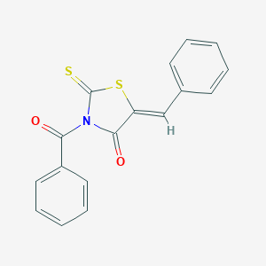 molecular formula C17H11NO2S2 B273921 3-Benzoyl-5-benzylidene-2-thioxo-1,3-thiazolidin-4-one 
