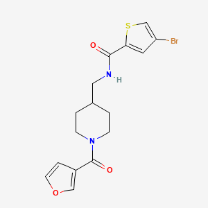 molecular formula C16H17BrN2O3S B2739211 4-bromo-N-((1-(furan-3-carbonyl)piperidin-4-yl)methyl)thiophene-2-carboxamide CAS No. 1797309-47-7
