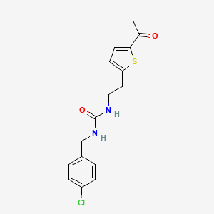 molecular formula C16H17ClN2O2S B2739212 1-(2-(5-乙酰硫代吡嗪-2-基)乙基)-3-(4-氯苯甲基)脲 CAS No. 2034273-00-0