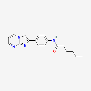 molecular formula C18H20N4O B2739214 N-(4-imidazo[1,2-a]pyrimidin-2-ylphenyl)hexanamide CAS No. 685107-88-4
