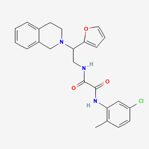 molecular formula C24H24ClN3O3 B2739217 N1-(5-chloro-2-methylphenyl)-N2-(2-(3,4-dihydroisoquinolin-2(1H)-yl)-2-(furan-2-yl)ethyl)oxalamide CAS No. 898417-05-5