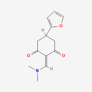 molecular formula C13H15NO3 B2739218 2-[(Dimethylamino)methylidene]-5-(furan-2-yl)cyclohexane-1,3-dione CAS No. 1049031-82-4