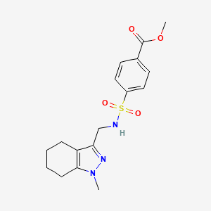 molecular formula C17H21N3O4S B2739226 甲基 4-(N-((1-甲基-4,5,6,7-四氢-1H-吲哚-3-基)甲基)磺酰基)苯甲酸酯 CAS No. 1448054-48-5