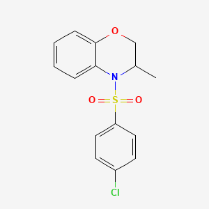 molecular formula C15H14ClNO3S B2739232 4-[(4-chlorophenyl)sulfonyl]-3-methyl-3,4-dihydro-2H-1,4-benzoxazine CAS No. 338747-51-6