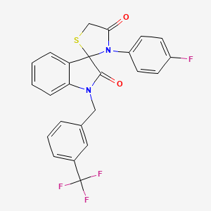 molecular formula C24H16F4N2O2S B2739238 3'-(4-Fluorophenyl)-1-(3-(trifluoromethyl)benzyl)spiro[indoline-3,2'-thiazolidine]-2,4'-dione CAS No. 894553-98-1