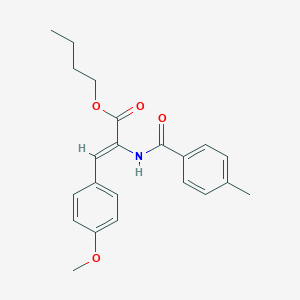 molecular formula C22H25NO4 B273924 Butyl 3-(4-methoxyphenyl)-2-[(4-methylbenzoyl)amino]acrylate 