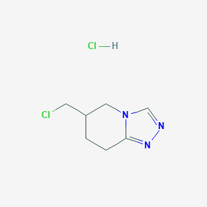 molecular formula C7H11Cl2N3 B2739247 6-(Chloromethyl)-5,6,7,8-tetrahydro-[1,2,4]triazolo[4,3-a]pyridine;hydrochloride CAS No. 2309468-36-6