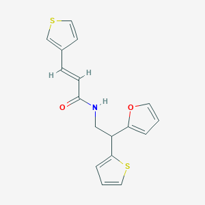molecular formula C17H15NO2S2 B2739259 (2E)-N-[2-(呋喃-2-基)-2-(噻吩-2-基)乙基]-3-(噻吩-3-基)丙-2-烯酰胺 CAS No. 2097939-42-7