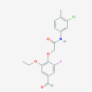 N-(3-chloro-4-methylphenyl)-2-(2-ethoxy-4-formyl-6-iodophenoxy)acetamide