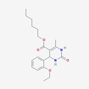 molecular formula C20H28N2O4 B2739264 Hexyl 4-(2-ethoxyphenyl)-6-methyl-2-oxo-1,2,3,4-tetrahydropyrimidine-5-carboxylate CAS No. 295343-92-9