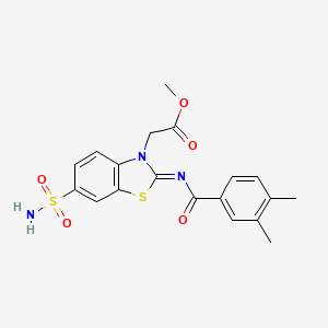 (Z)-methyl 2-(2-((3,4-dimethylbenzoyl)imino)-6-sulfamoylbenzo[d]thiazol-3(2H)-yl)acetate