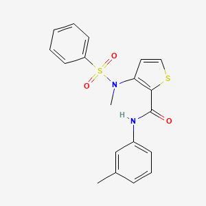 molecular formula C19H18N2O3S2 B2739274 N-(3-甲基苯基)-3-[甲基(苯基磺酰)氨基]噻吩-2-甲酰胺 CAS No. 1226435-80-8
