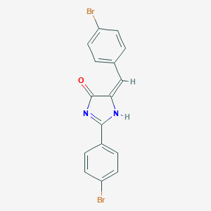 molecular formula C16H10Br2N2O B273929 (5E)-2-(4-bromophenyl)-5-[(4-bromophenyl)methylidene]-1H-imidazol-4-one 