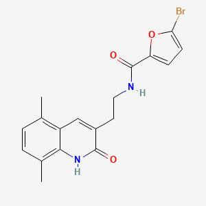 molecular formula C18H17BrN2O3 B2739299 5-溴-N-[2-(5,8-二甲基-2-氧代-1H-喹啉-3-基)乙基]呋喃-2-甲酰胺 CAS No. 851406-78-5