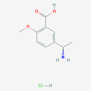 molecular formula C10H14ClNO3 B2739300 (S)-5-(1-Aminoethyl)-2-methoxybenzoic acid hydrochloride CAS No. 2219353-57-6