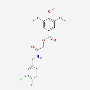 {[(3-Chloro-4-fluorophenyl)methyl]carbamoyl}methyl 3,4,5-trimethoxybenzoate