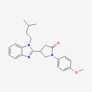molecular formula C23H27N3O2 B2739306 1-(4-Methoxyphenyl)-4-[1-(3-methylbutyl)benzimidazol-2-yl]pyrrolidin-2-one CAS No. 848743-20-4