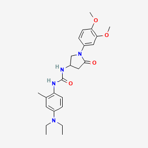 molecular formula C24H32N4O4 B2739315 1-[4-(Diethylamino)-2-methylphenyl]-3-[1-(3,4-dimethoxyphenyl)-5-oxopyrrolidin-3-yl]urea CAS No. 894021-38-6