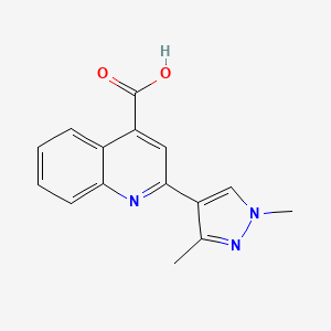 molecular formula C15H13N3O2 B2739329 2-(1,3-二甲基-1H-吡唑-4-基)喹啉-4-甲酸 CAS No. 956363-85-2