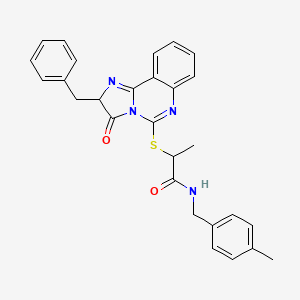 2-((2-benzyl-3-oxo-2,3-dihydroimidazo[1,2-c]quinazolin-5-yl)thio)-N-(4-methylbenzyl)propanamide