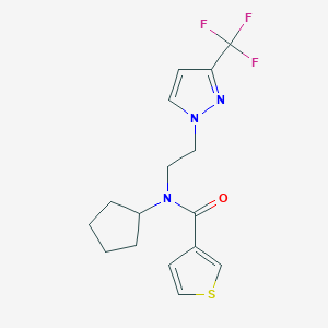 N-cyclopentyl-N-(2-(3-(trifluoromethyl)-1H-pyrazol-1-yl)ethyl)thiophene-3-carboxamide