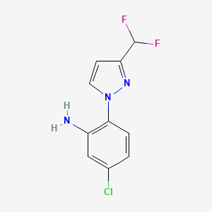molecular formula C10H8ClF2N3 B2739334 5-Chloro-2-[3-(difluoromethyl)pyrazol-1-yl]aniline CAS No. 2054953-04-5