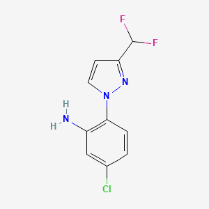 molecular formula C10H8ClF2N3 B2739334 5-Chloro-2-[3-(difluoromethyl)-1h-pyrazol-1-yl]aniline CAS No. 2054953-04-5