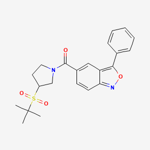 molecular formula C22H24N2O4S B2739341 (3-(Tert-butylsulfonyl)pyrrolidin-1-yl)(3-phenylbenzo[c]isoxazol-5-yl)methanone CAS No. 2097934-51-3