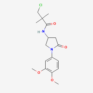 molecular formula C17H23ClN2O4 B2739342 3-chloro-N-[1-(3,4-dimethoxyphenyl)-5-oxopyrrolidin-3-yl]-2,2-dimethylpropanamide CAS No. 900996-53-4