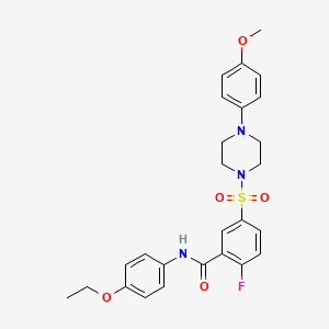 N-(4-ethoxyphenyl)-2-fluoro-5-[4-(4-methoxyphenyl)piperazin-1-yl]sulfonylbenzamide