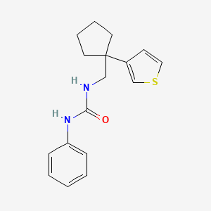 molecular formula C17H20N2OS B2739355 1-苯基-3-((1-(噻吩-3-基)环戊基)甲基)脲 CAS No. 2034575-25-0