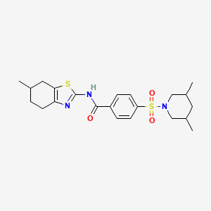 molecular formula C22H29N3O3S2 B2739357 4-((3,5-dimethylpiperidin-1-yl)sulfonyl)-N-(6-methyl-4,5,6,7-tetrahydrobenzo[d]thiazol-2-yl)benzamide CAS No. 361366-48-5