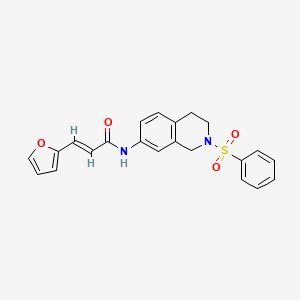 molecular formula C22H20N2O4S B2739361 (E)-3-(呋喃-2-基)-N-(2-(苯基磺酰)-1,2,3,4-四氢异喹啉-7-基)丙烯酰胺 CAS No. 1331461-88-1