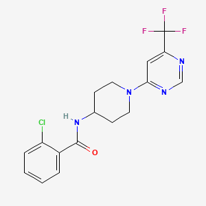 2-chloro-N-{1-[6-(trifluoromethyl)pyrimidin-4-yl]piperidin-4-yl}benzamide