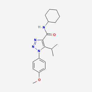 molecular formula C19H26N4O2 B2739366 N-cyclohexyl-1-(4-methoxyphenyl)-5-(propan-2-yl)-1H-1,2,3-triazole-4-carboxamide CAS No. 954766-08-6