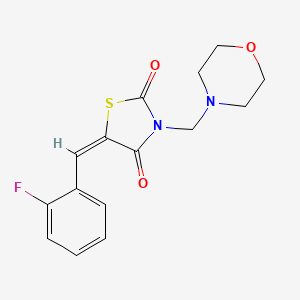 molecular formula C15H15FN2O3S B2739367 (E)-5-(2-fluorobenzylidene)-3-(morpholinomethyl)thiazolidine-2,4-dione CAS No. 312944-92-6